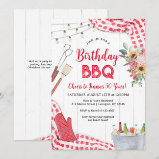 Invitación a BBQ de Cumpleaños