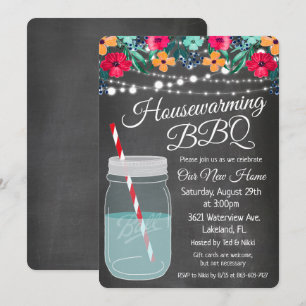 Invitación a BBQ de inauguración en frasco de Maso