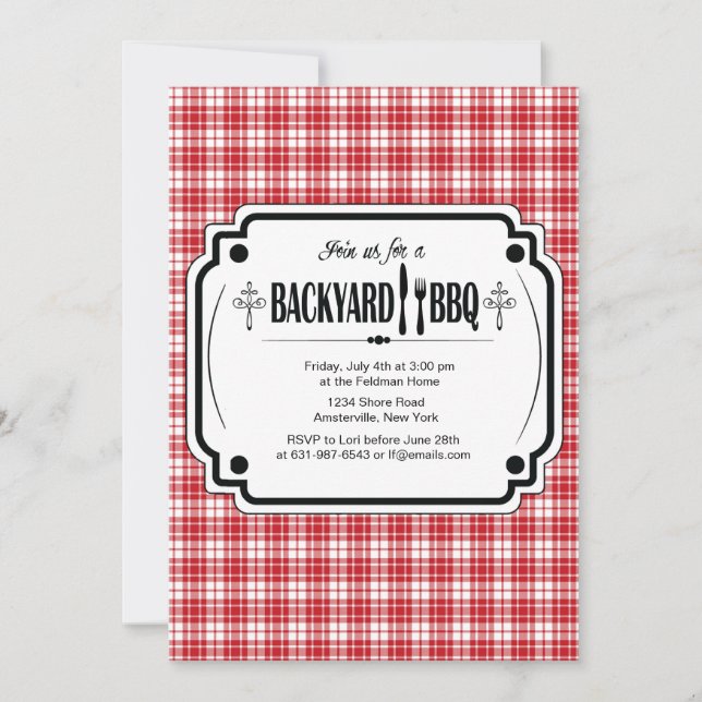 Invitación a BBQ de moda (Anverso)