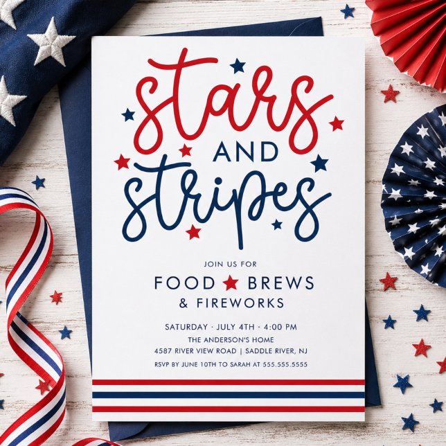 Invitación a BBQ Stars & Stripes (Subido por el creador)