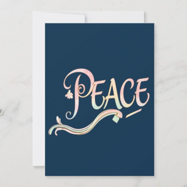 Invitación A beautiful, flowing script of the word "Peace" fe (Anverso)
