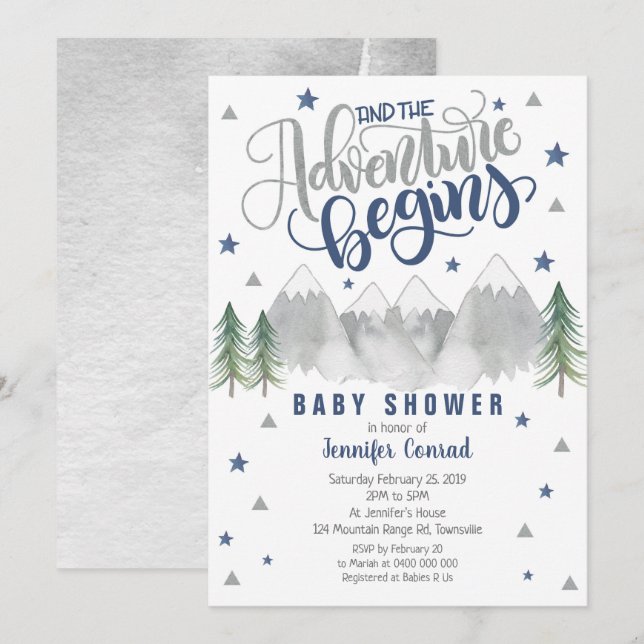 Invitación a bebé de Navy Adventure Baby Shower (Anverso / Reverso)