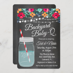 Invitación a bebé de patio Q Mason Jar