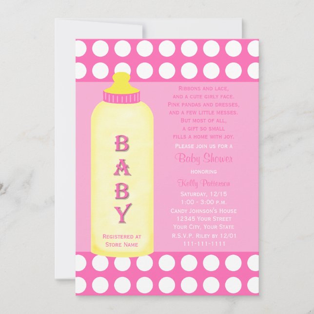 Invitación a bebé de poema de Baby Shower (Anverso)