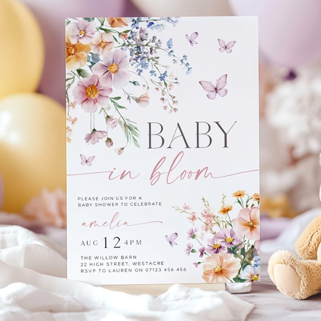 Invitación a bebé en flor, Baby Shower de flor sil (Subido por el creador)