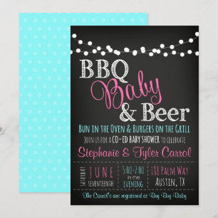 Invitación a bebé y cerveza BBQ de BabyQ Baby Show