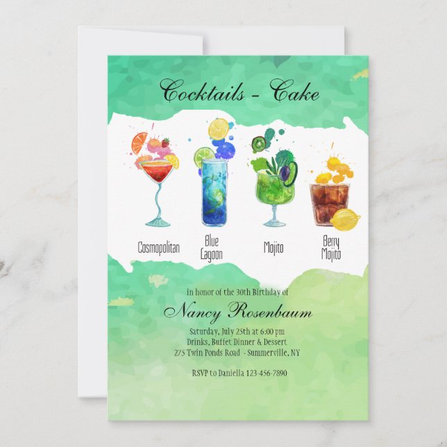 Invitación a Bebidas de Verano (Anverso)