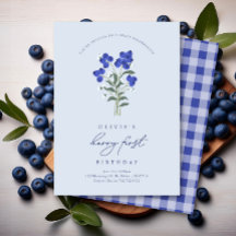 Invitación a Berry First Birthday Blueberry