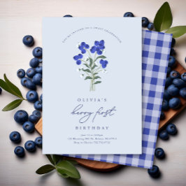 Invitación a Berry First Birthday Blueberry