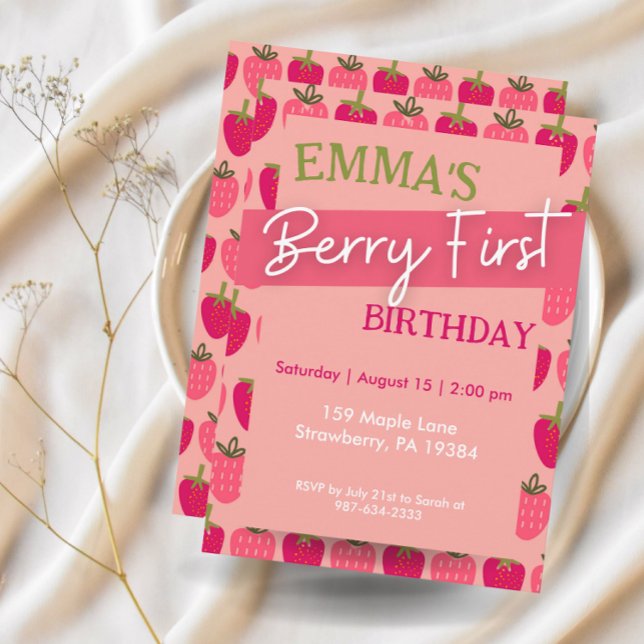 Invitación a Berry First Birthday, primer cumpleañ (Subido por el creador)