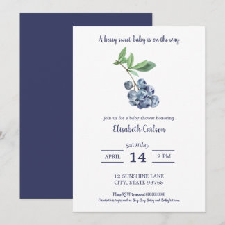 Invitación a Berry Sweet Baby Shower Blueberry