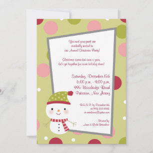 Invitación a BG de Polka Dot de Snowman Polka 5 x