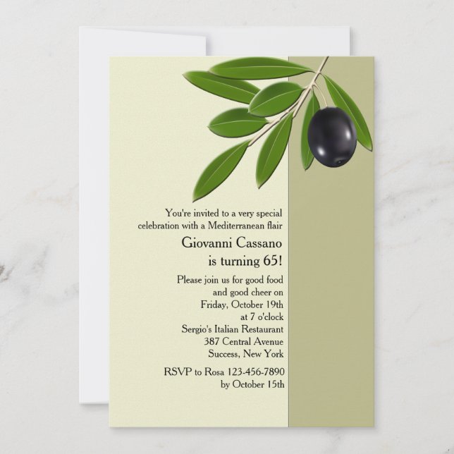 Invitación a bifurcación de oliva (Anverso)