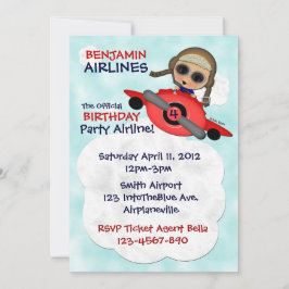 Invitación a Birday Party Airlines