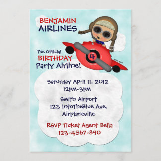 Invitación a Birday Party Airlines