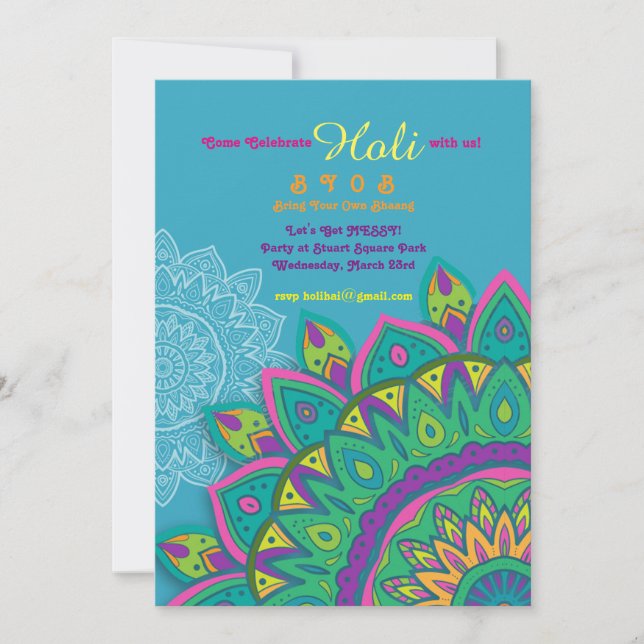 Invitación a Blue Holi (Anverso)