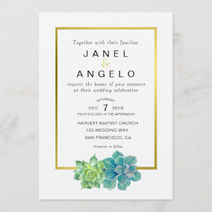 Invitación a Boda Boda Boda Botánica de Oro