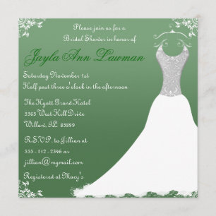 Invitación a Boda de ducha verde novia