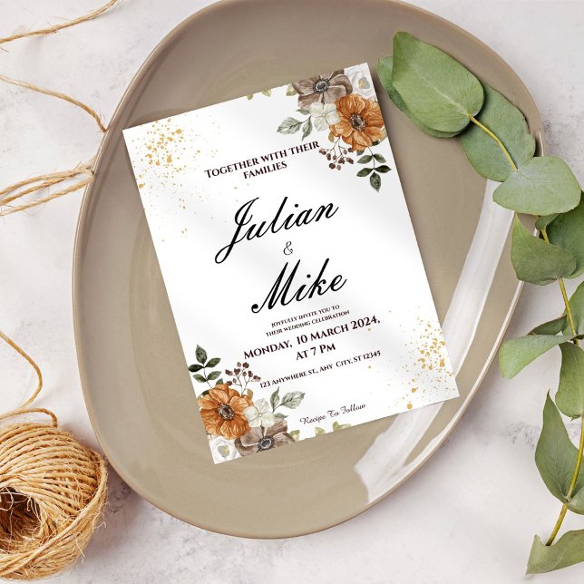 Invitación a Boda de Floral de otoño rústico (Subido por el creador)