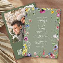 Invitación a Boda de flores silvestres coloridas d