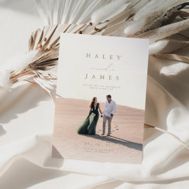 Invitación a Boda de foto de guión de Moda Minimal