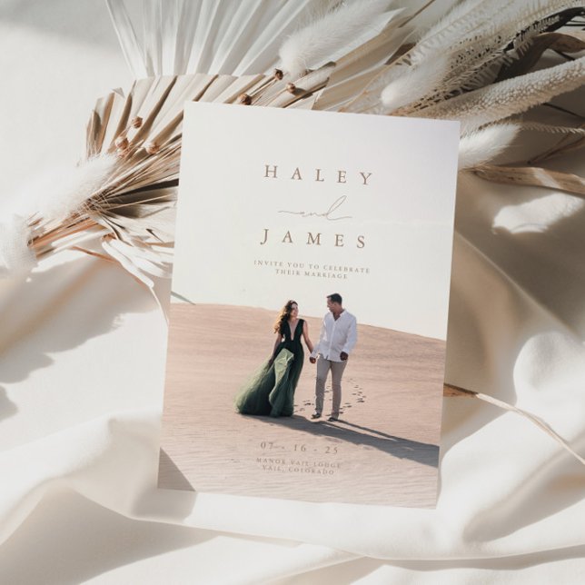 Invitación a Boda de foto de guión de Moda Minimal (Subido por el creador)