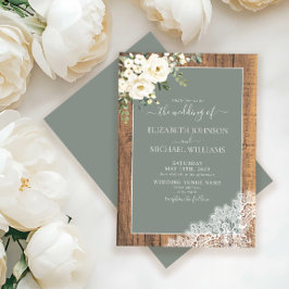 Invitación a Boda de guion de madera rústica de mo