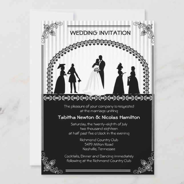 Invitación a Boda de la escena de matrimonio de 5, (Anverso)