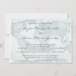 Invitación a boda de mapa de colores