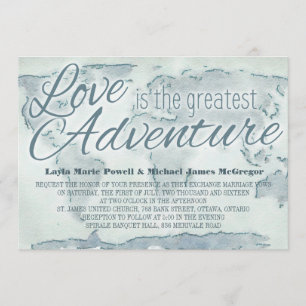 Invitación a boda de mapa de colores