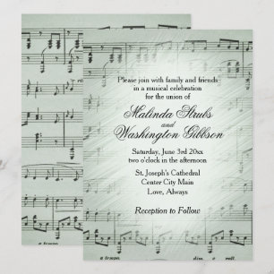 Invitación a Boda de música de hoja de salchicha