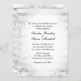 Invitación a Boda de música de hojas tradicionales