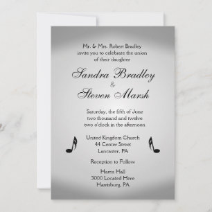 Invitación a Boda de música plateada