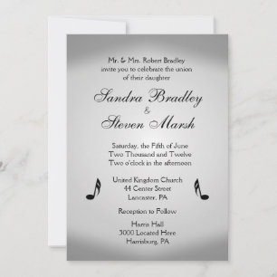 Invitación a Boda de música plateada