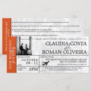 Invitación a Boda de naranja en Brasil