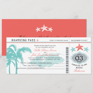 Invitación a Boda de Nassau Bahamas para el embarq