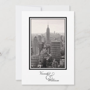 Invitación a boda de NY City Skyline ESB BW