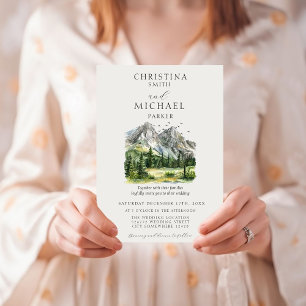 Invitación a Boda de pino de bosque de bosques rús