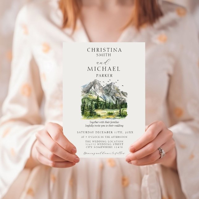 Invitación a Boda de pino de bosque de bosques rús (Subido por el creador)