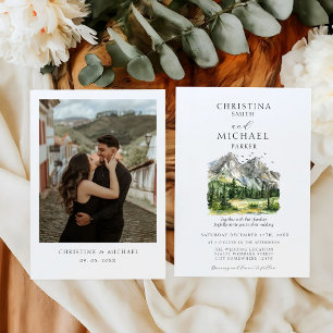 Invitación a Boda de pino de bosque de bosques rús
