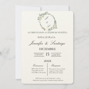 Invitación a boda de plata