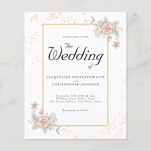 Invitación a boda de presupuesto Volante de peones (Frente)