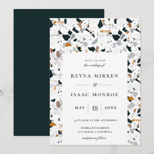 Invitación a Boda de tramas artesanal Earthy Terra