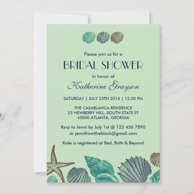 Invitación a Boda de verano para las sillas verdes (Anverso)