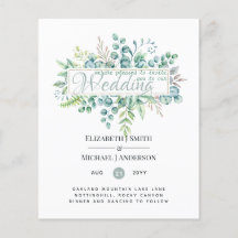 Invitación a Boda de verde de papel FLYER de presu