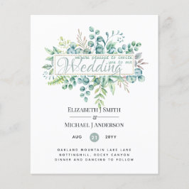 Invitación a Boda de verde de papel FLYER de presu