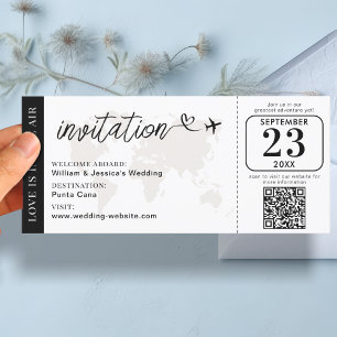 Invitación a boda para tarjeta de embarque