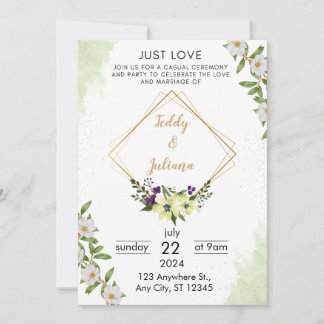 Invitación a Boda para una boda floral personaliza