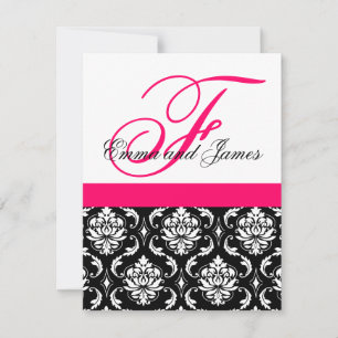 Invitación a boda personalizada Monograma Damasco 