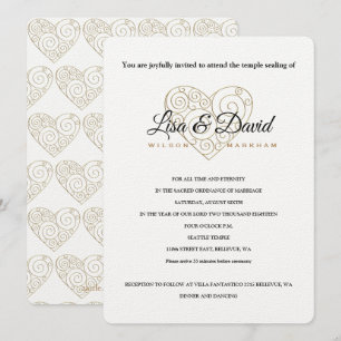 Invitación a Boda y recepción de Gold Heart Temple